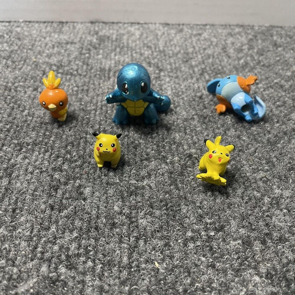 Vintage Pokemon Pikachu Squirtle Torchic Mudkip Mini Figures Lot of 5 Nintendo
